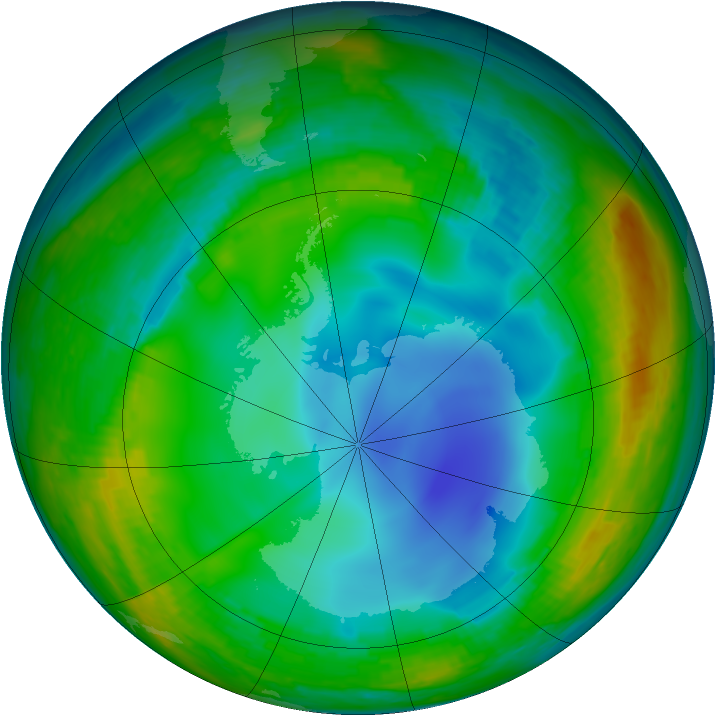Antarctic ozone map for 23 July 1994